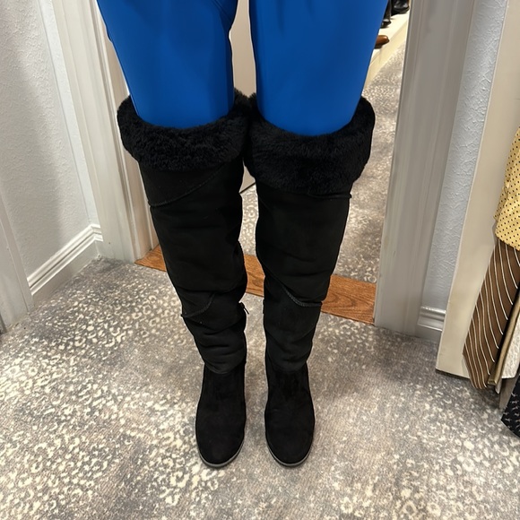 UGG MONDRI OVER THE KNEE BOOT IN SOFT SHEEPSKIN 4 INCH WEDGE - Picture 10 of 13